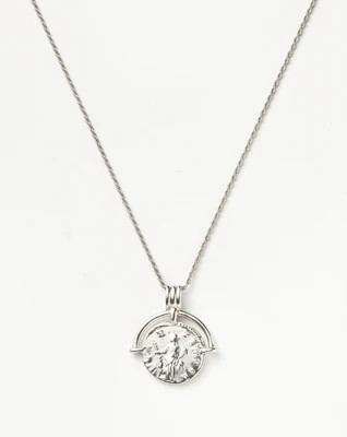 Lucy Williams Medium Engravable Roman Arc Coin Necklace | Silver Plated | Missoma US