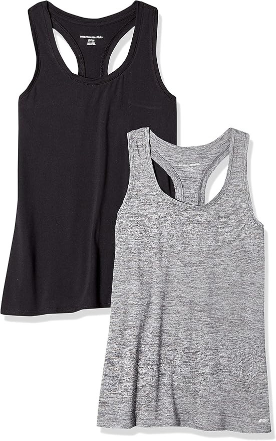 Amazon Essentials Women's 2-Pack Tech Stretch Racerback Tank Top | Amazon (US)