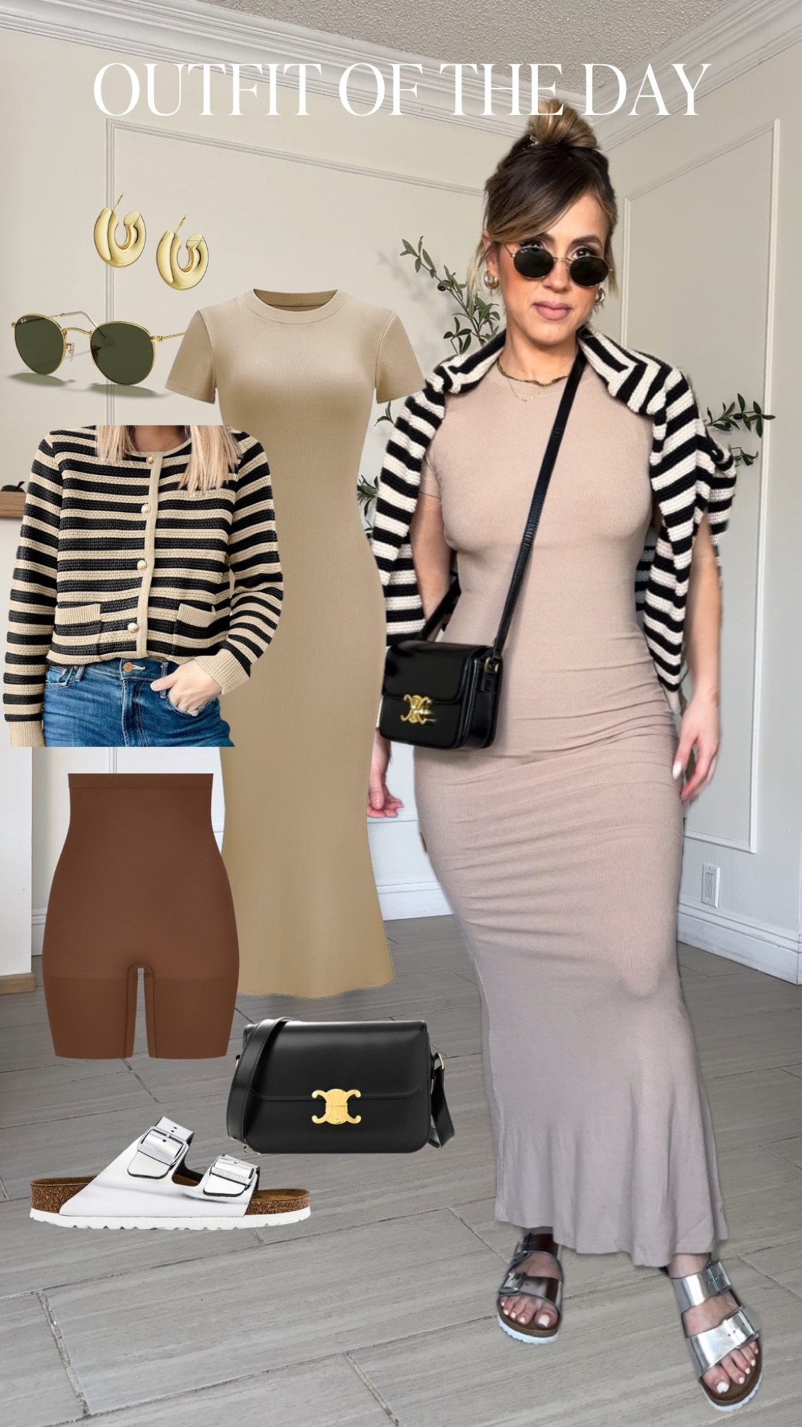 Outfit of the day! Dress, cardigan, sunglasses are from Amazon and accessories are from Rayban and Birkenstock!

#LTKSeasonal #LTKbeauty #LTKstyletip