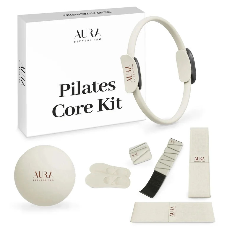 AURA Fitness Pro Pilates Kit for At-Home Workouts with Magic Circle Ring Ball 1lb Ankle/Wrist Wei... | Walmart (US)