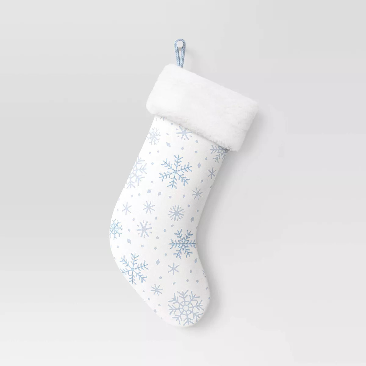 20" Embroidered Snowflakes Christmas Stocking White/Blue - Wondershop™ | Target