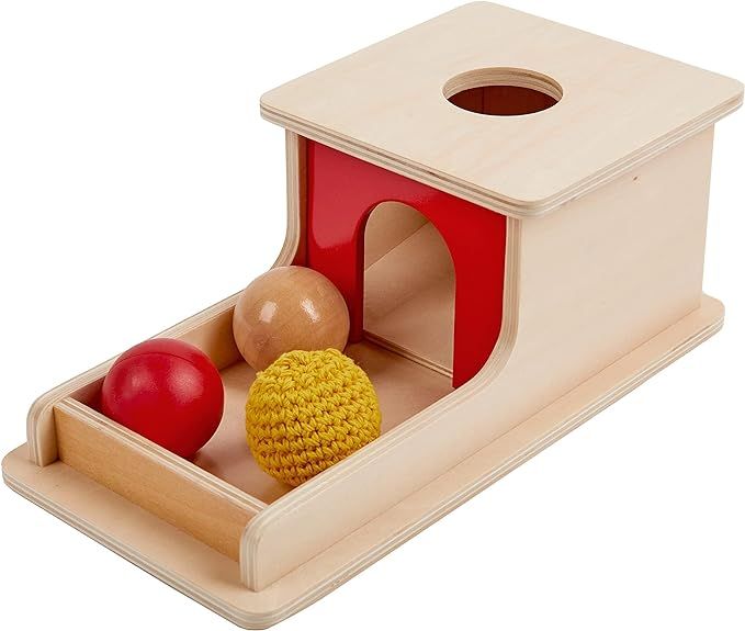 Adena Montessori Full Size Object Permanence Box with Tray Three Balls (Wood, Plastic,Knitted), M... | Amazon (US)