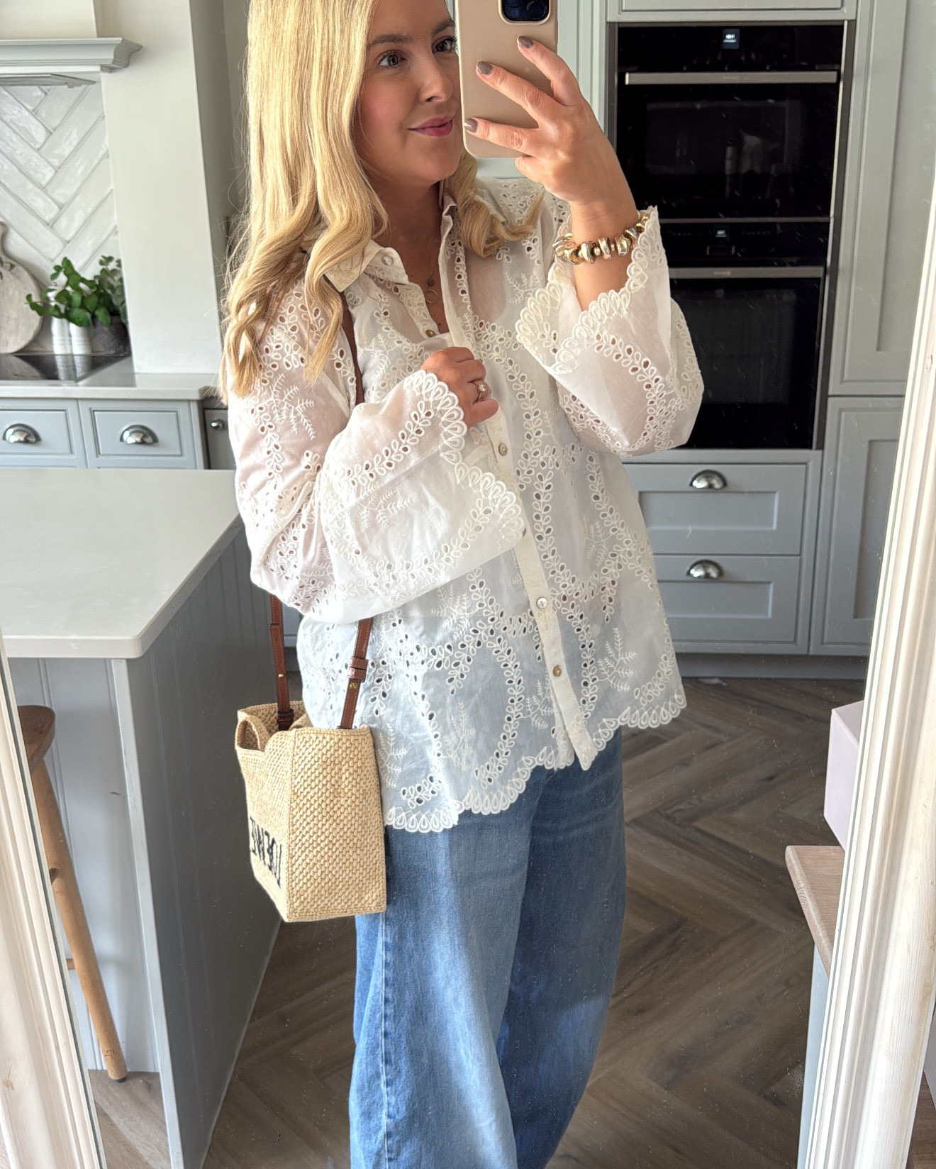 Spring OOTD Broderie and denim ! 
This shirt is absolutely stunning 

Shirt I wear a large 
Jeans are a 14
And I’m a UK size 14 and 5ft5

#LTKuk #LTKspring #LTKmidsize