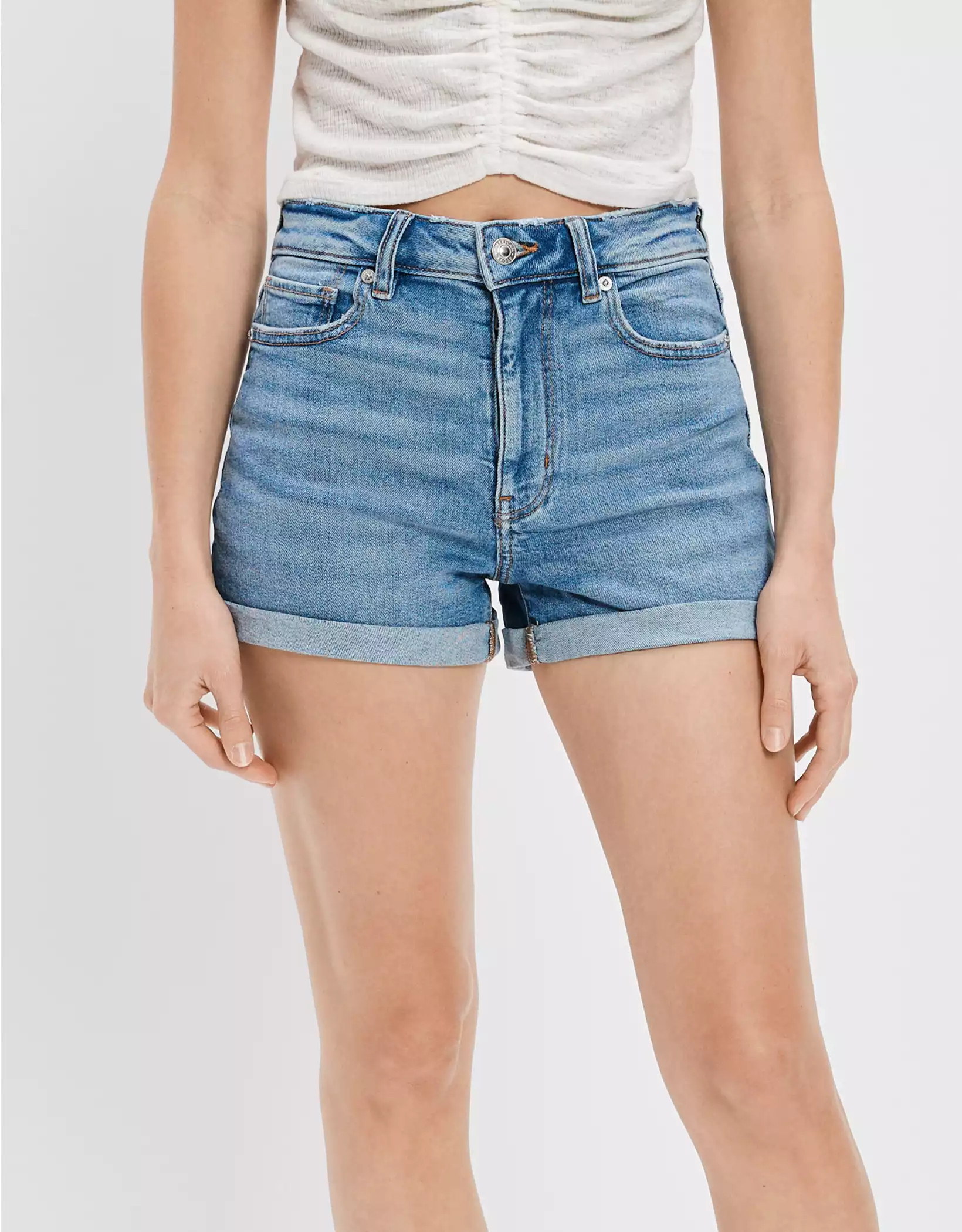AE Stretch Denim Mom Short | American Eagle Outfitters (US & CA)