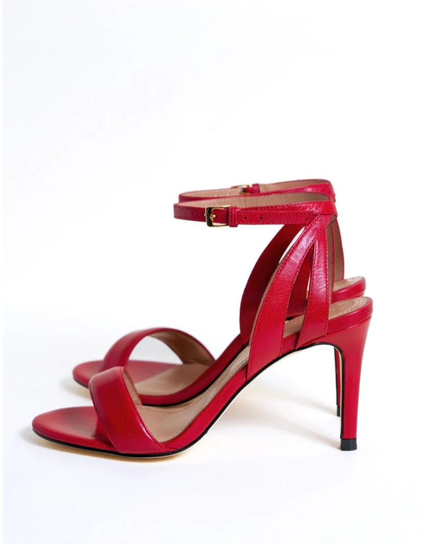 Lucia Sandal Red by Alma Caso | Support HerStory