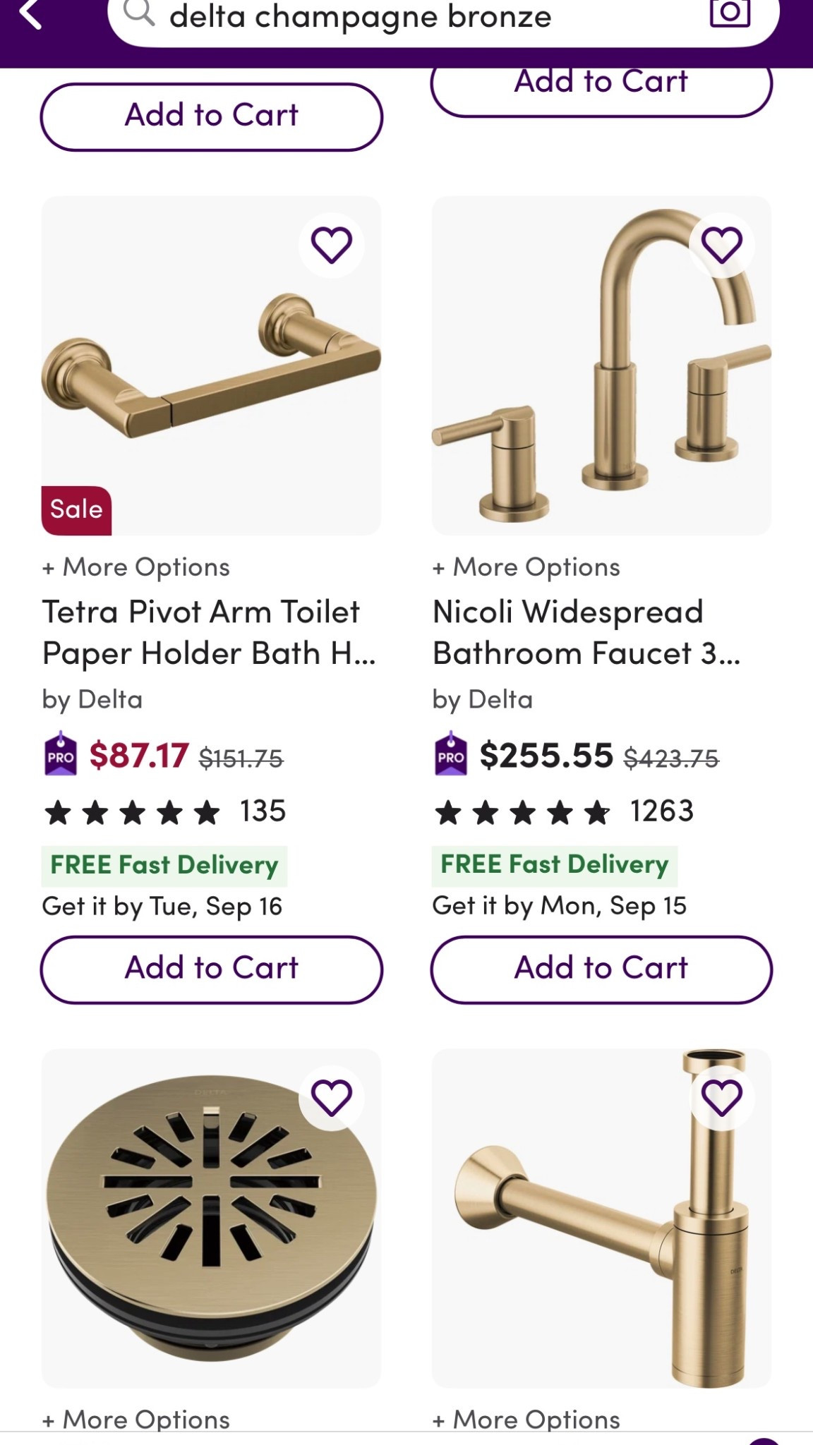 Bathroom vanity accessories in Champagne Bronze by Delta • great quality 