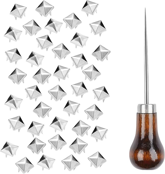 TUZAZO 10 mm Silver Pyramid Studs for Clothing, 500PCS | Amazon (US)