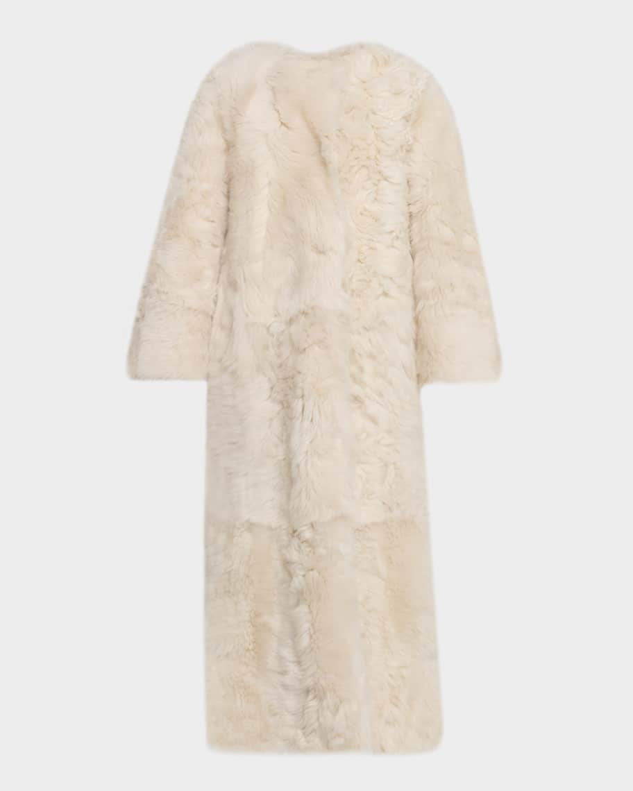 Yves Salomon Long Toscana Lamb Shearling Coat | Neiman Marcus