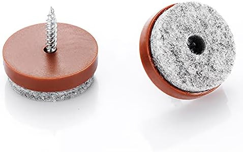 40pcs Round Screw-in Felt Pad Floor Protectors for Wood Furniture Chair Table Leg Feet Slide Smoothl | Amazon (US)