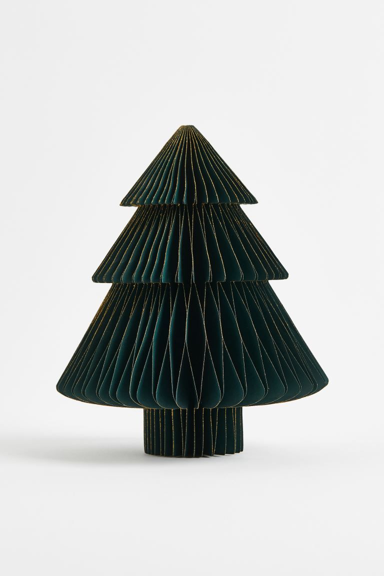 Paper Christmas Tree - Dark green/gold-colored - Home All | H&M US | H&M (US + CA)