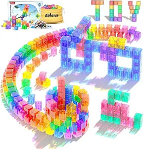 Apluses 45PCS Magnetic Blocks - Transparent Magnet Cubes, Toddler Building Blocks, Sensory Autism... | Amazon (US)