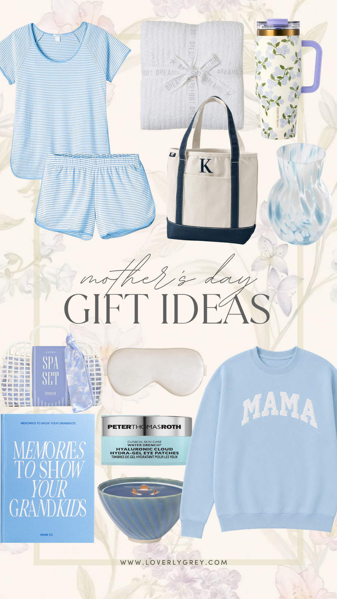 Searching for last minute Mother's Day gifts? Here are some great options that will arrive on time! Grab these and she will not be disappointed- affordable pricepoint as well!

Loverly grey, mom gifts, gifts for her, amazon gift finds, lake inspired pajamas, lands end boat tote, spa at home 

 #LTKMothersDay #LTKmomlife #LTKselfcare