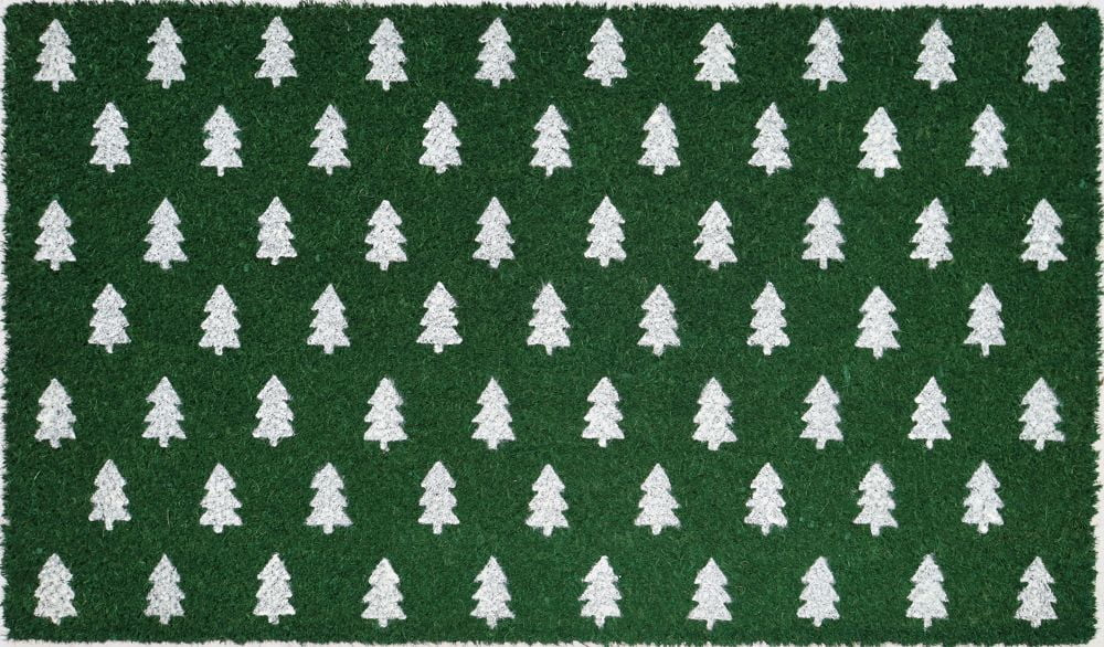 Holiday Time Green Pine Tree Coir Fiber Doormat 18"x30" | Walmart (US)