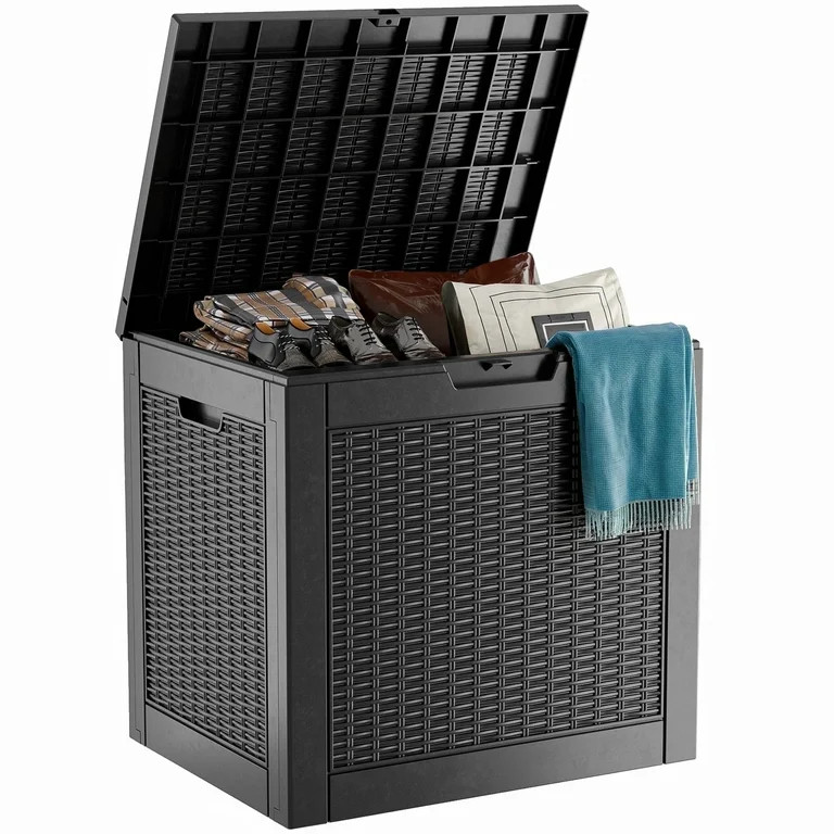 EASY UP 30 Gallon Resin Deck Box, Lockable Patio Outdoor Storage Box for Furniture, Garden Tools ... | Walmart (US)
