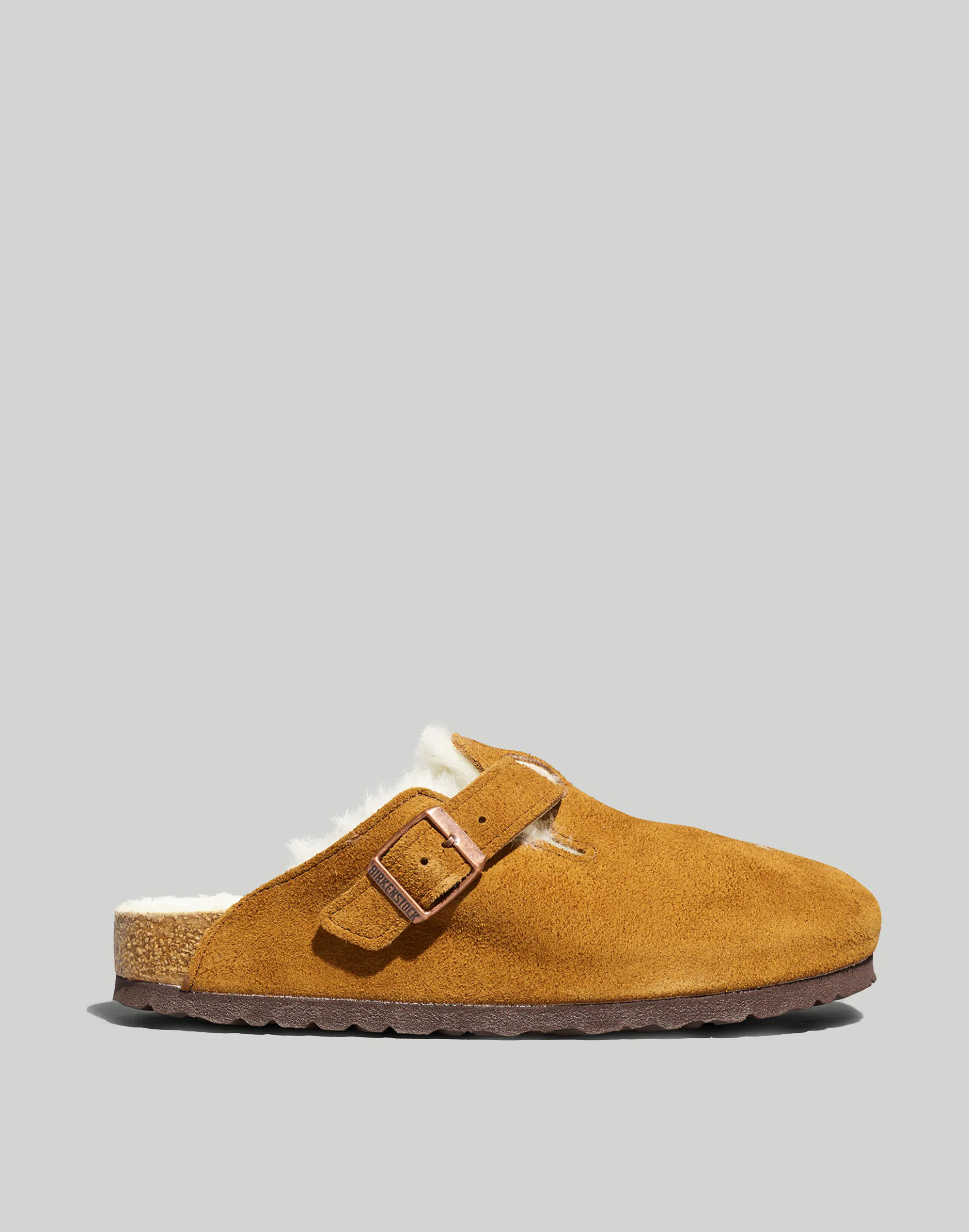 Birkenstock® Suede Boston Clogs in Shearling | Madewell