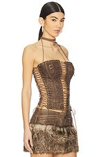 Jaded London Odile Faux Suede Lace Up Corset in Brown from Revolve.com | Revolve Clothing (Global)