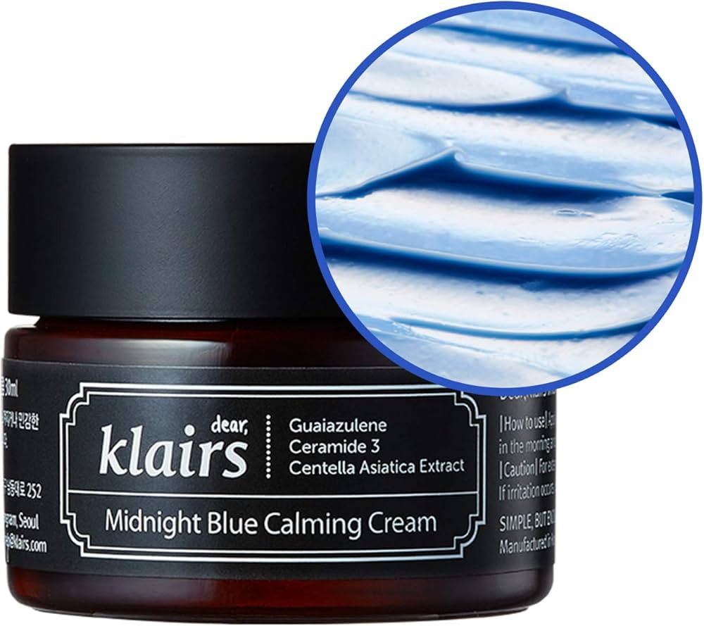 DearKlairs] Midnight Blue Calming Cream, For oily, troubled and sensitive skin, rapidly calm and ... | Amazon (US)