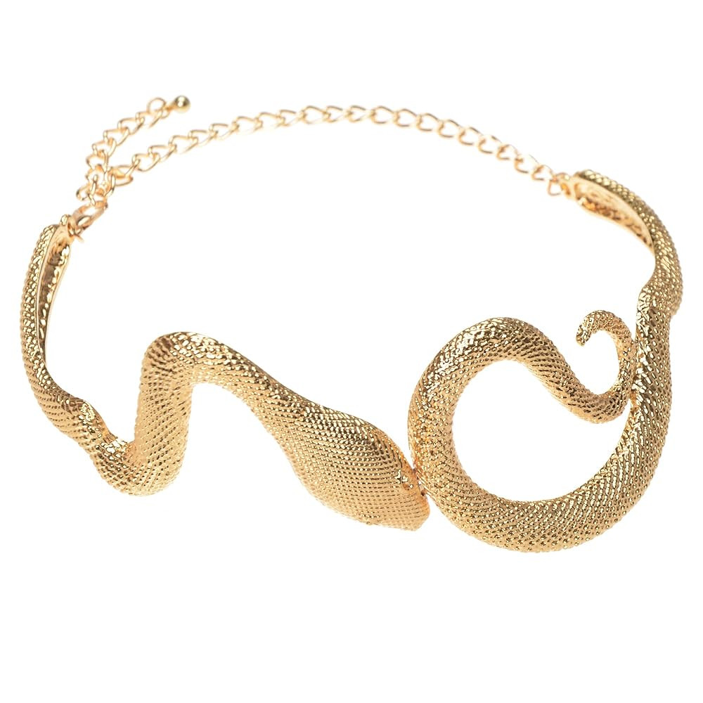 Fashion Silver Gold Rose Gold Adjustable Snake Crocodile Scorpion Chain Choker Collar Statement B... | Amazon (US)