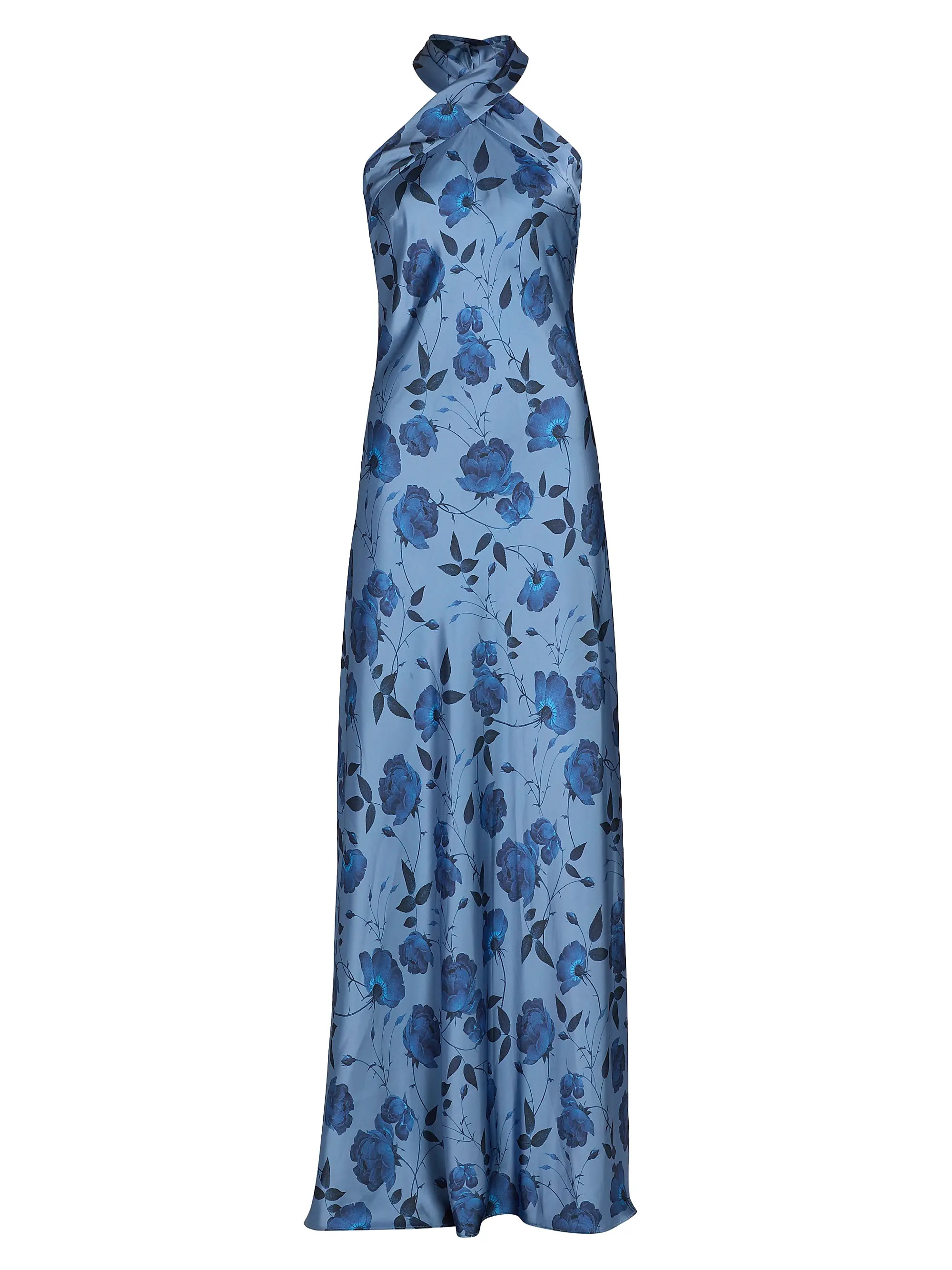 Laurant Floral Satin Halter Gown | Saks Fifth Avenue