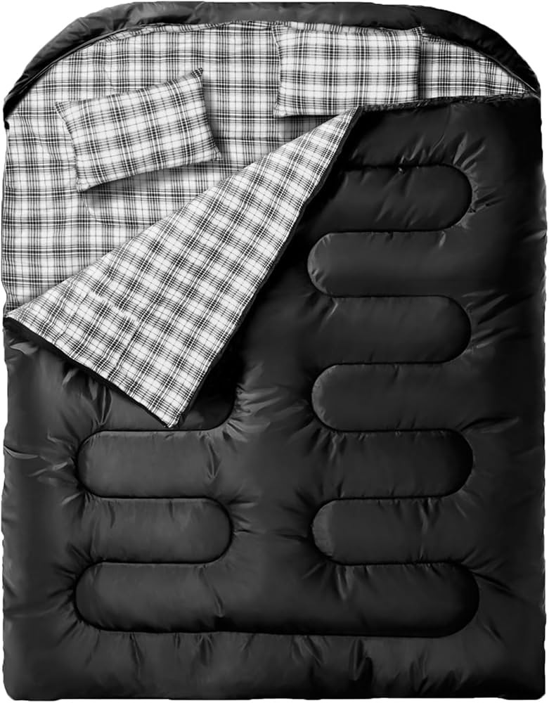 MEREZA Double Sleeping Bags for Adults with Draft Tube, Sleeping Bag Adult 2 Person Sleeping Bags... | Amazon (US)