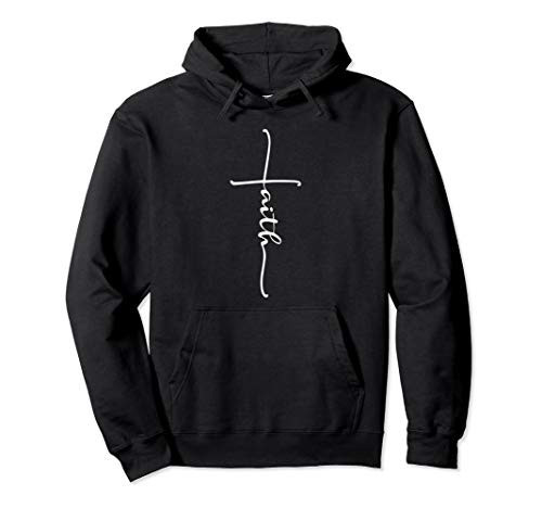 Faith Cross Christian Quote Religious Bible Gift Pullover Hoodie | Amazon (US)