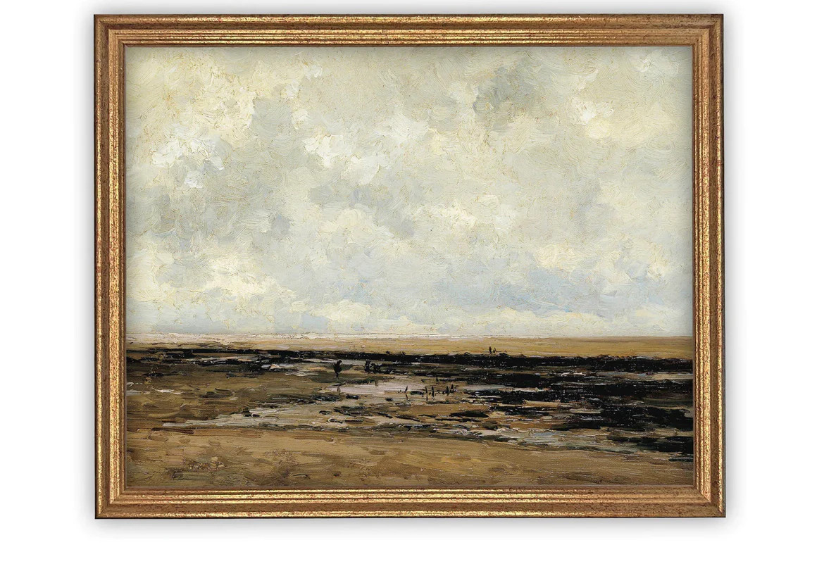Vintage Framed Seascape Coastal Beach Painting | Dwell Home Co.