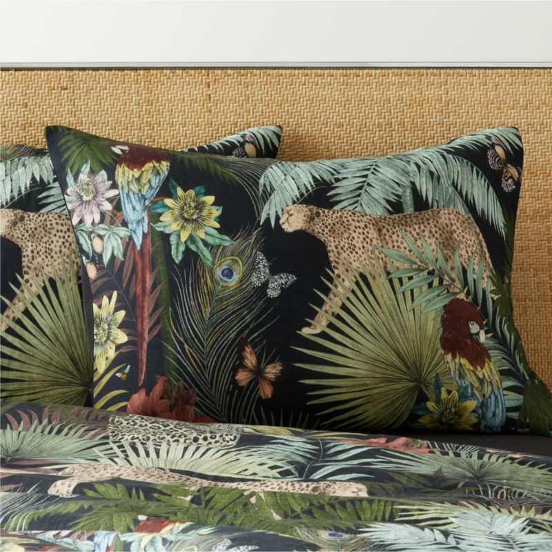 Palm Grove Linen Standard Pillow Shams Set of 2 by Matthew Williamson + Reviews | CB2 | CB2