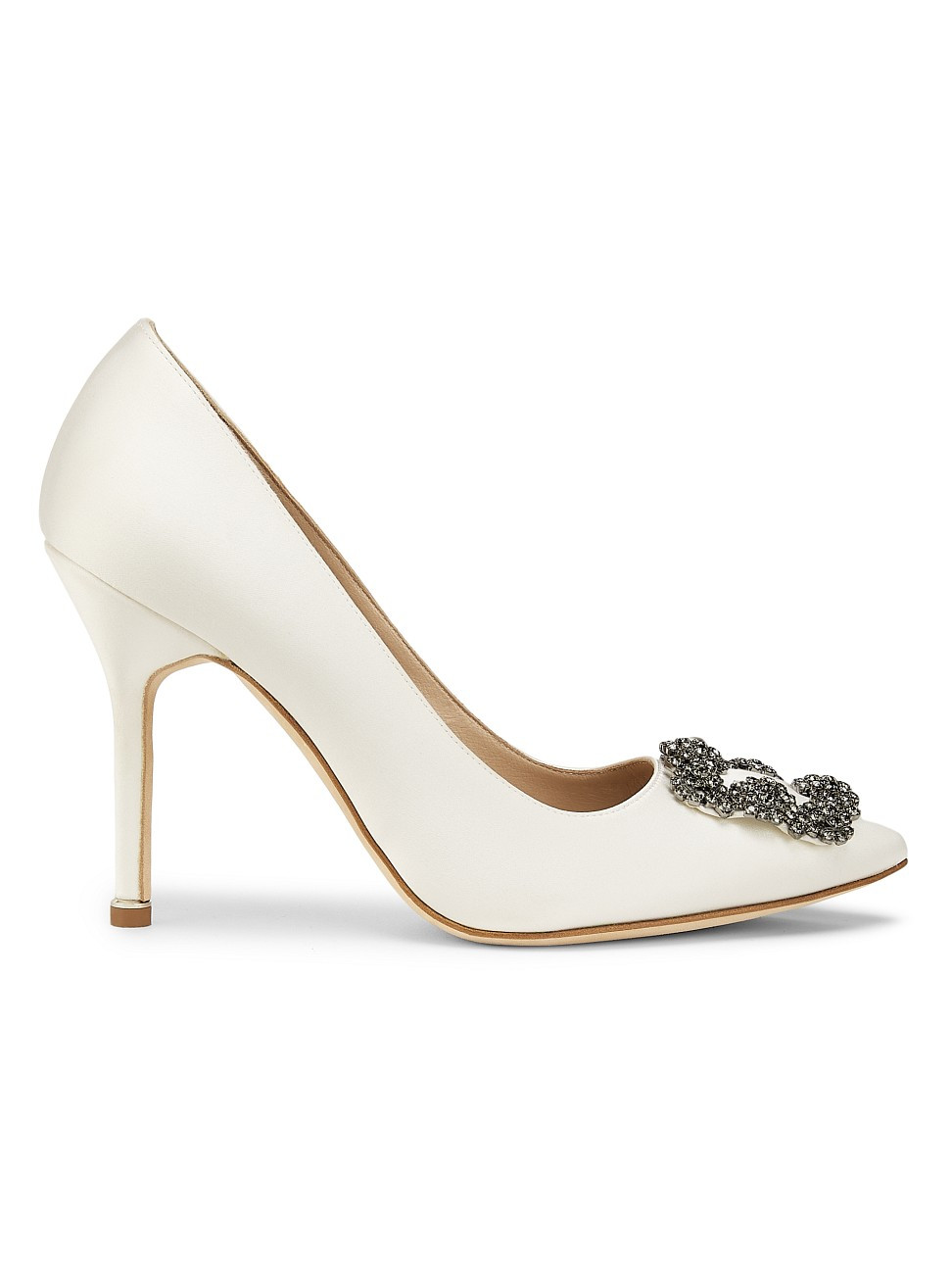 Women's Hangisi 105MM Embellished Satin Pumps - Cream - Size 5.5 - Cream - Size 5.5 | Saks Fifth Avenue