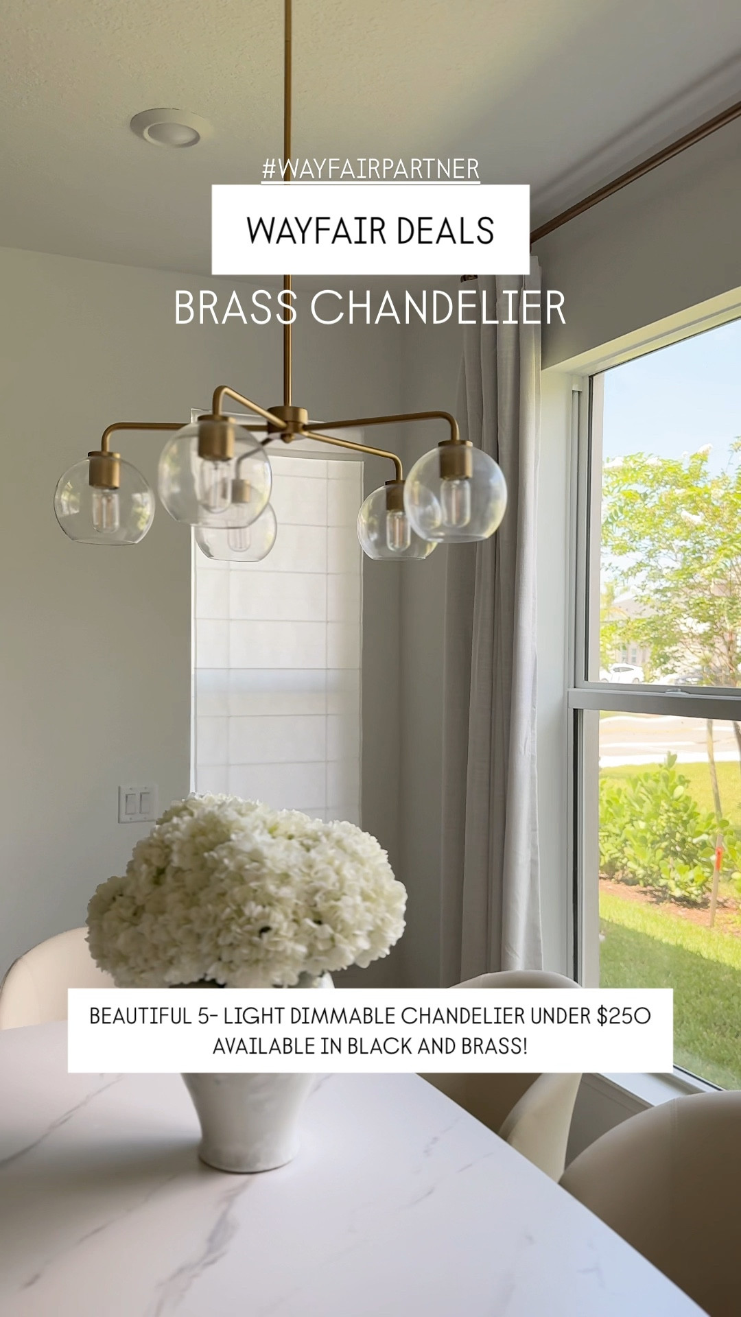 @wayfair #wayfair #wayfairpartner Designer look for less: Stunning chandelier with clear glass shades, adding a layer of retro design yet warm look! We added this to this builder grade home and it completely transformed the space! What do you think? 😍

#LTKSaleAlert #LTKSummerSales #LTKHome