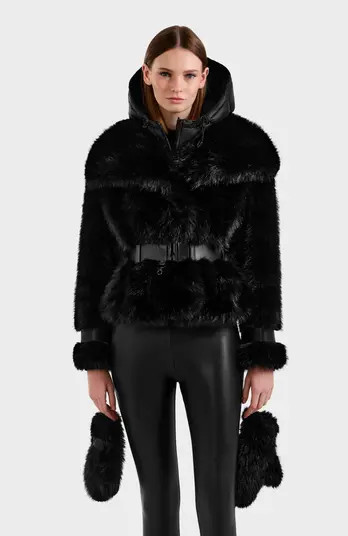 Rudsak Chloe Faux Fur Jacket with Puffer Hood | Nordstrom | Nordstrom