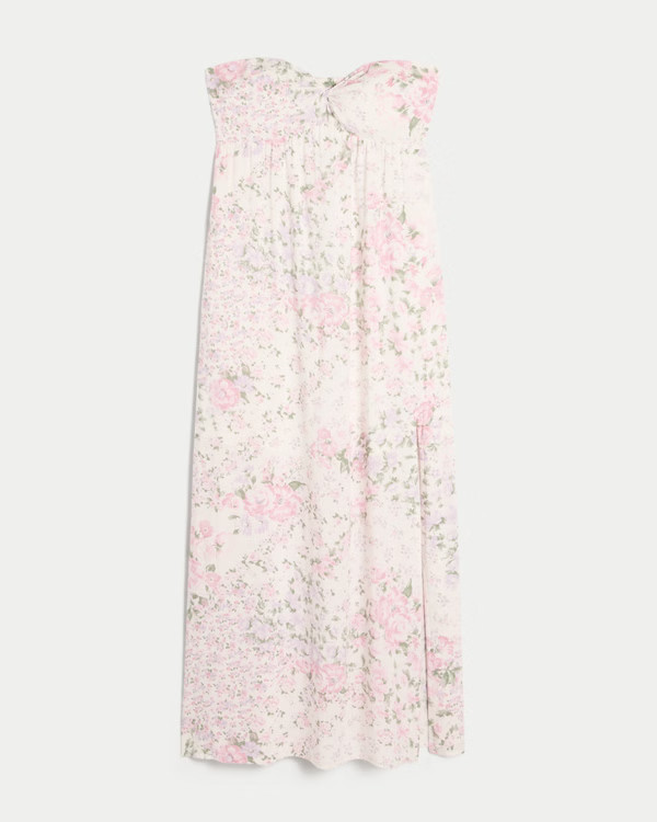 Strapless Twist Bust Maxi Dress | Hollister (US)
