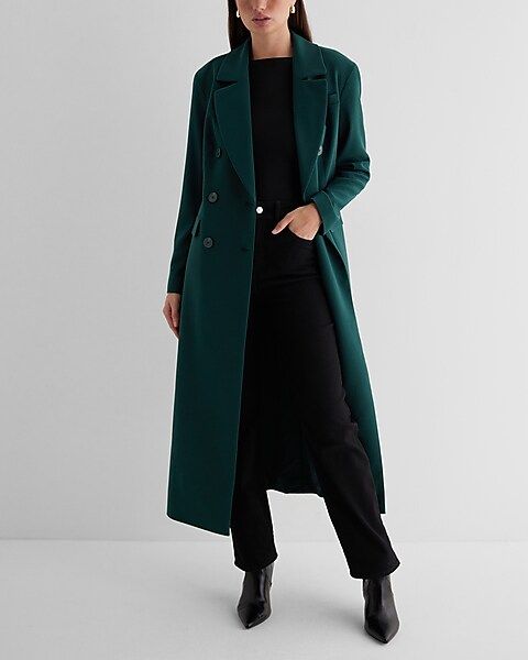 Maxi Buttoned Trench Coat | Express