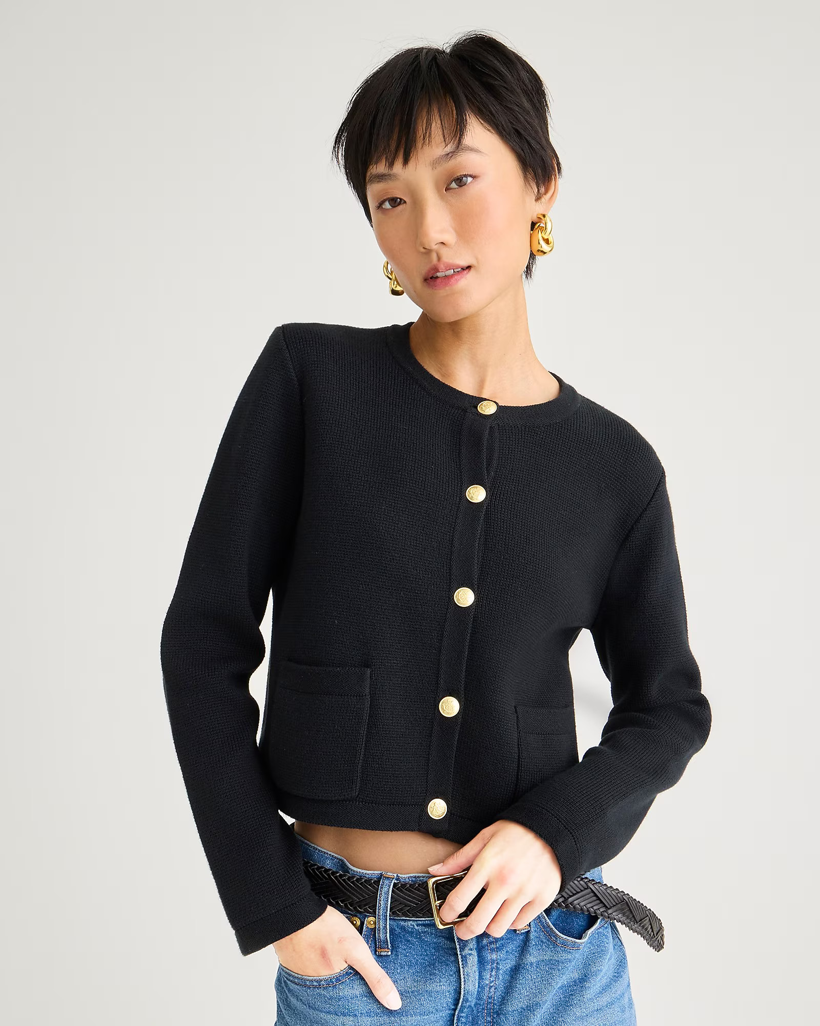 4.6(25 REVIEWS)Emilie patch-pocket sweater lady jacketBlack$138.00$128.00  Ship to homePick up in... | J. Crew US