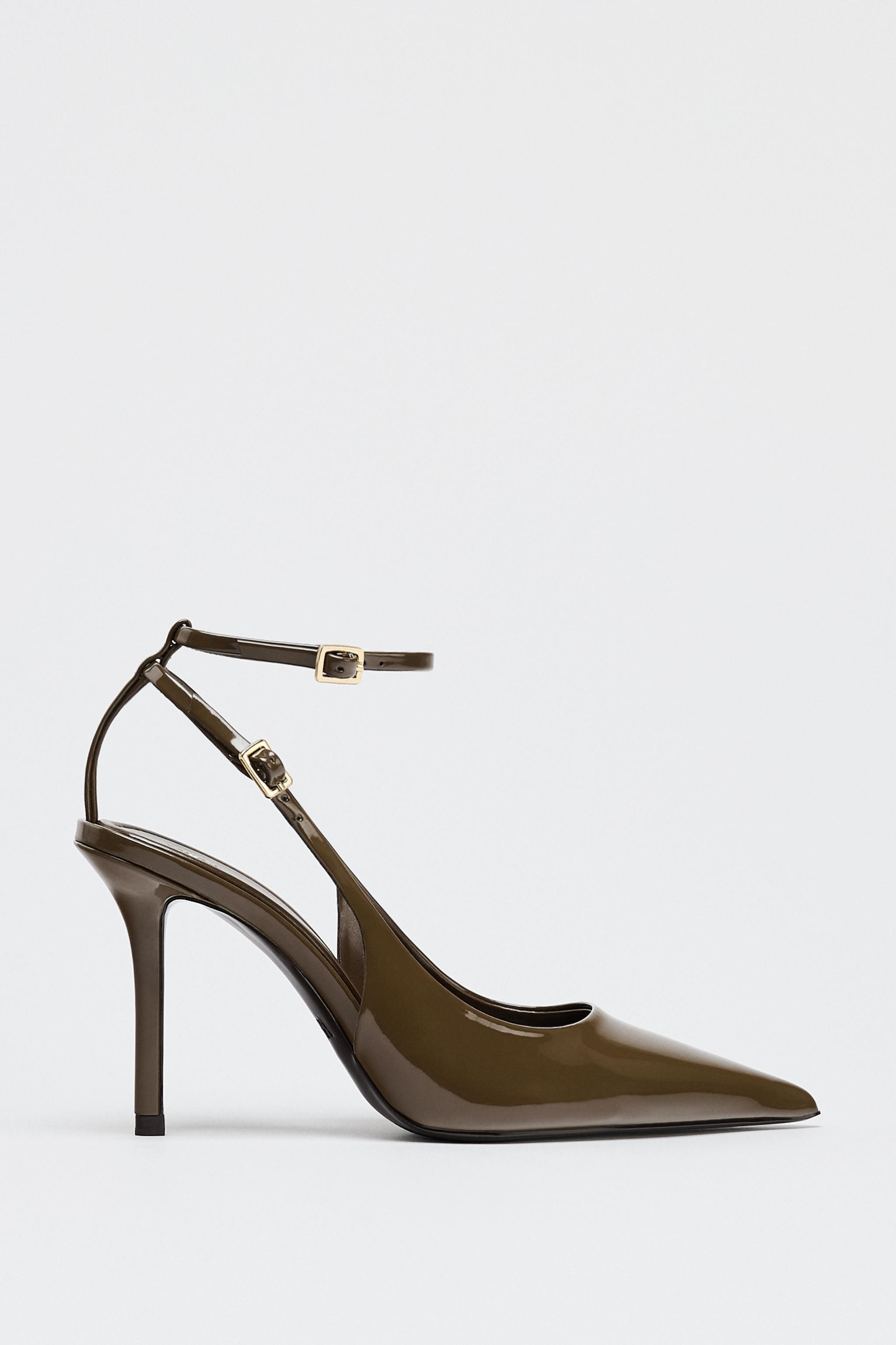 PATENT LEATHER SLINGBACK HEELS | Zara US