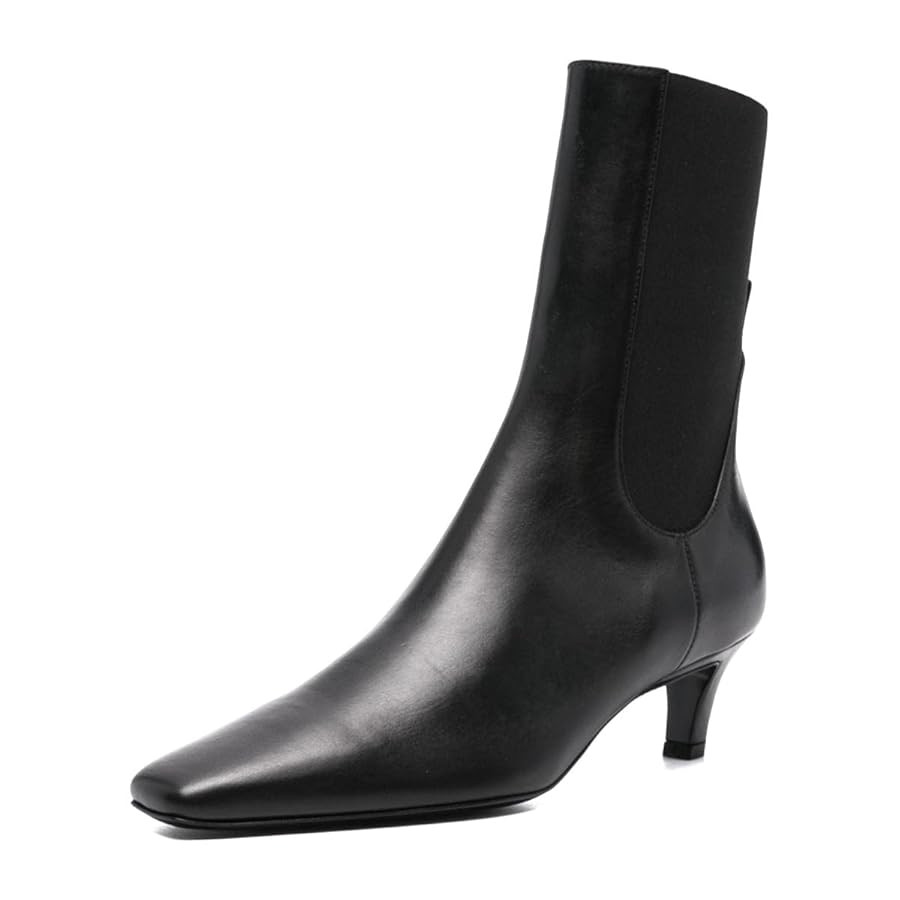 XYD Women Kitten Heel Elastic Ankle Boots Square Toe Pull On Low Heel Short Bootie Shoes for Casu... | Amazon (US)