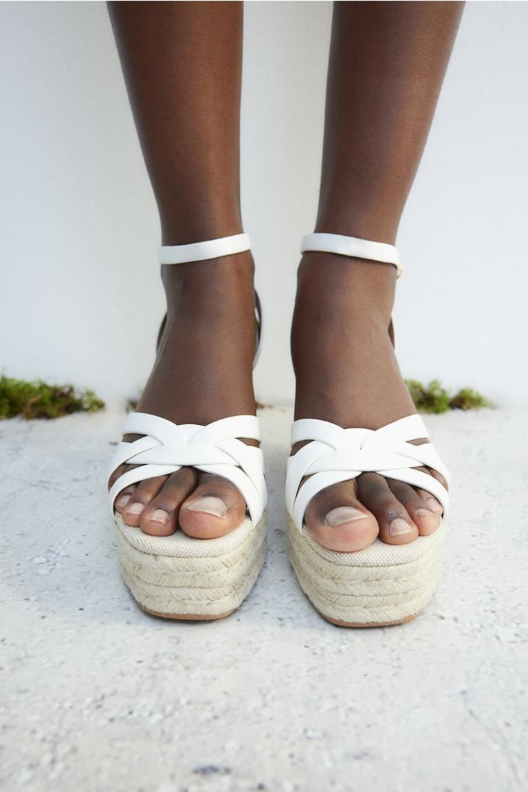 Wedge-heel Espadrilles - White - Ladies | H&M US | H&M (US + CA)
