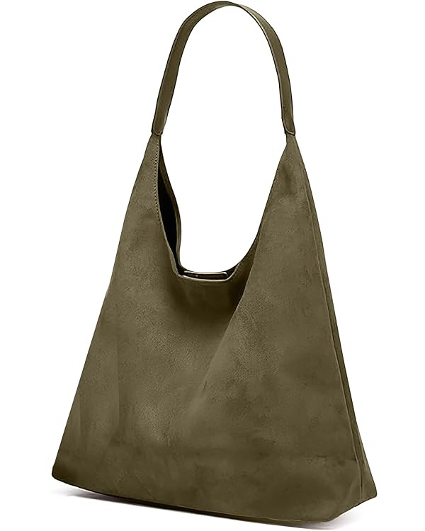 Suede Hobo Tote Bag for Women – Stylish Slouchy Handbag, Leather Work Bag, Women’s Handbags, ... | Amazon (US)