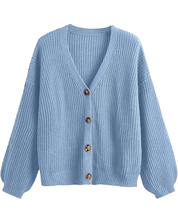 SOLY HUX Women's Plus Size Ribbed Button Cardigans V Neck Long Sleeve Knit Sweater Outerwear Coat... | Amazon (US)