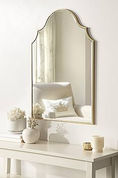 Kate and Laurel Leanna Modern Arched Wall Mirror, 20 x 30, Gold, Glamorous Decorative Mirror for ... | Amazon (US)