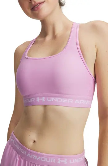 Under Armour HeatGear\u00ae Mid Cross Back Sports Bra | Nordstrom | Nordstrom
