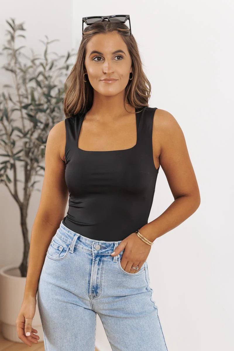Sadie Square Neck Tank Bodysuit | Magnolia Boutique