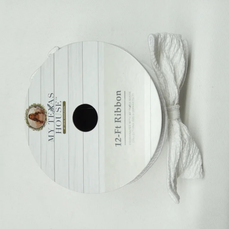White Christmas Ribbon, 12', by My Texas House | Walmart (US)