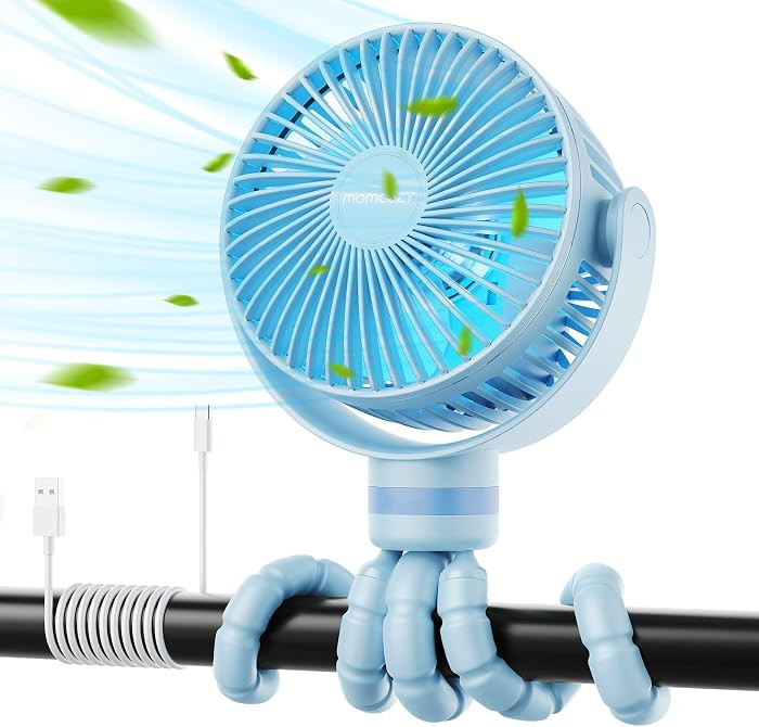 Momcozy 8000mAh Portable Stroller Fan, 27H Ultra-long Battery Life | Amazon (US)