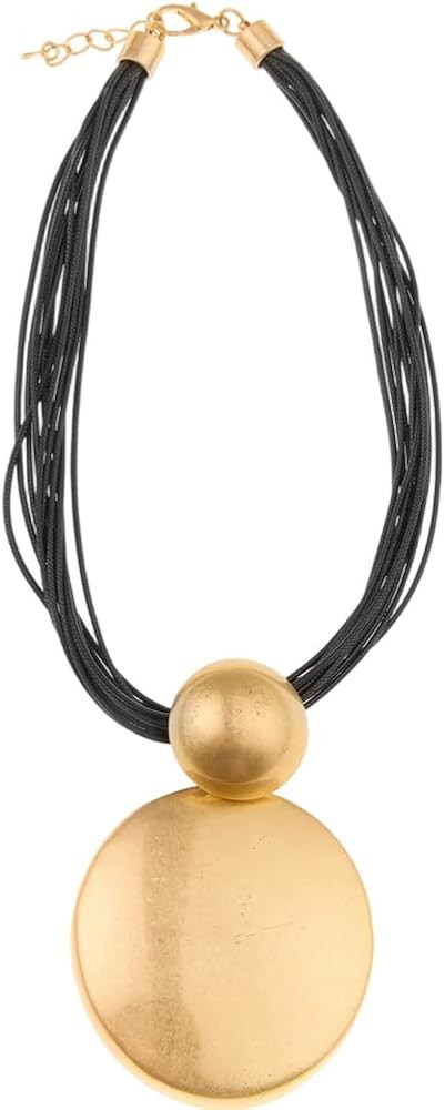 Fashion Gold Statement Large Pendant Necklace, Simple Exaggerated Charm Choker Necklace, Adjustab... | Amazon (US)