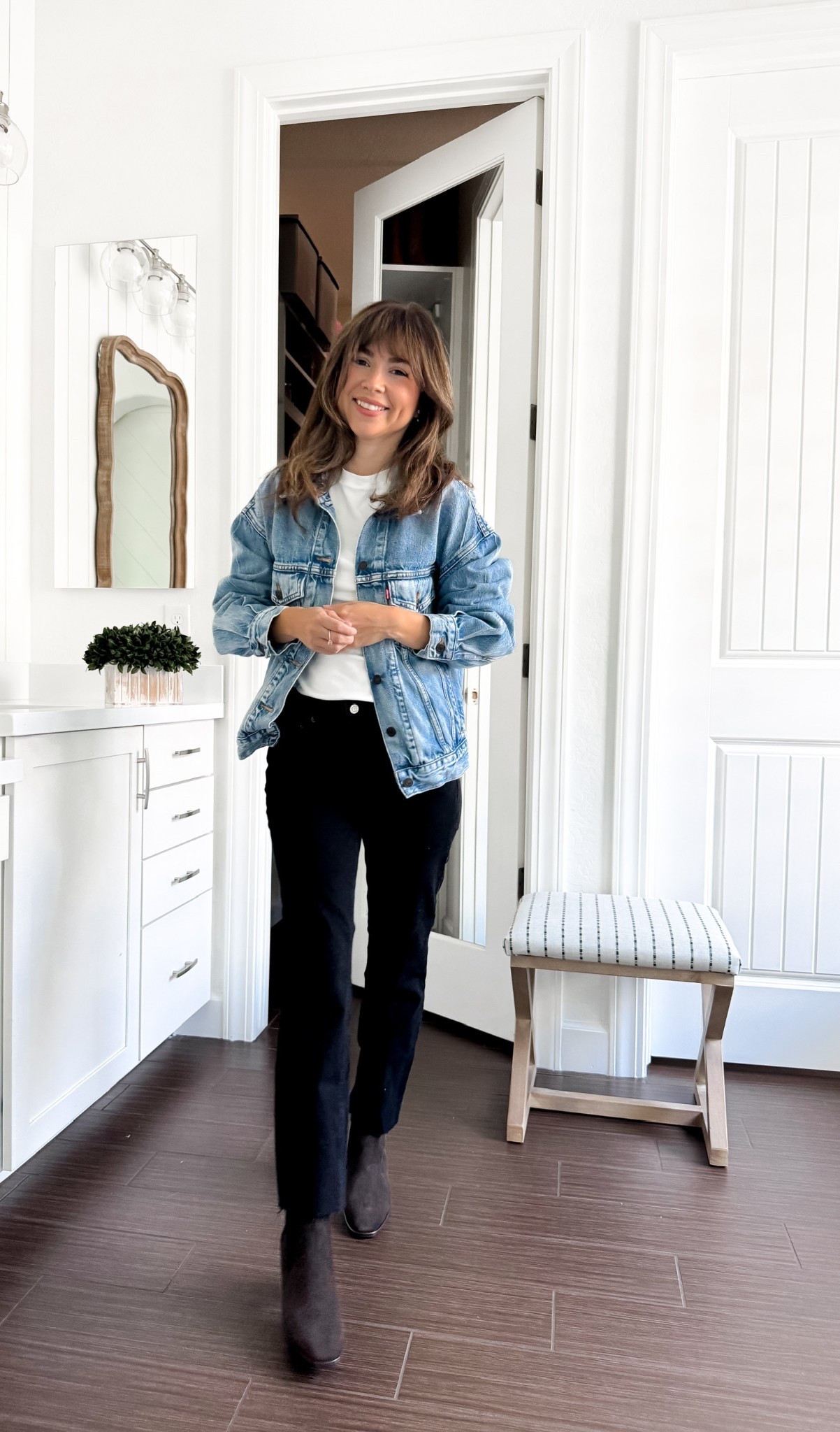 Layered in Denim & Boots
 Jean jackets are my layering MVP. These black booties pair with literally everything in my closet.

Nordstrom anniversary sale. Layered outfit. Casual outfit. Mom fashion. Trendy fashion. Petite fashion. Denim jacket. 

#LTKShoeCrush #LTKStyleTip #LTKPetite