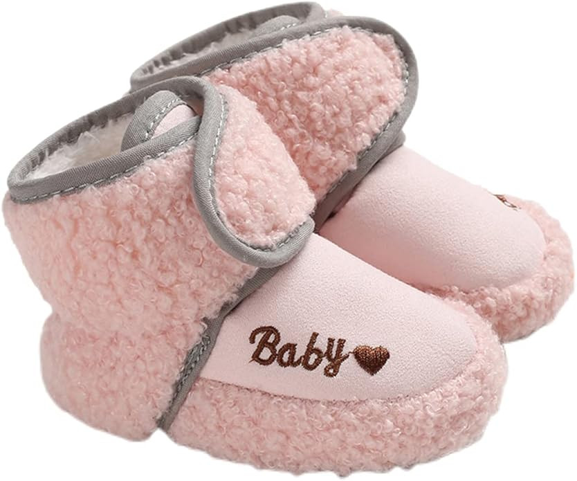 AMSDAMA Unisex Baby Shoes Infant Soft and Light Cotton Sole Flannel Stars Snow Boots Flats Toddle... | Amazon (US)