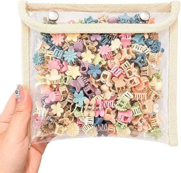 100 Pcs Mini Hair Clips for Girls, Cute Pastel Flower & Animal Design Clips, Durable Plastic Hair... | Amazon (US)