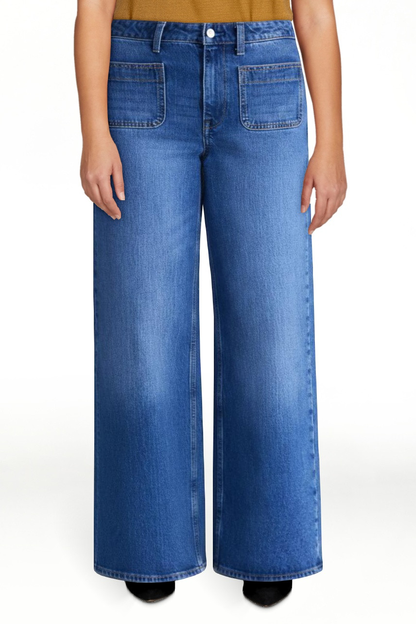 Free Assembly Women's and Women's Plus The Larchmont High Rise Patch Pocket Jeans, 32" Inseam, Si... | Walmart (US)