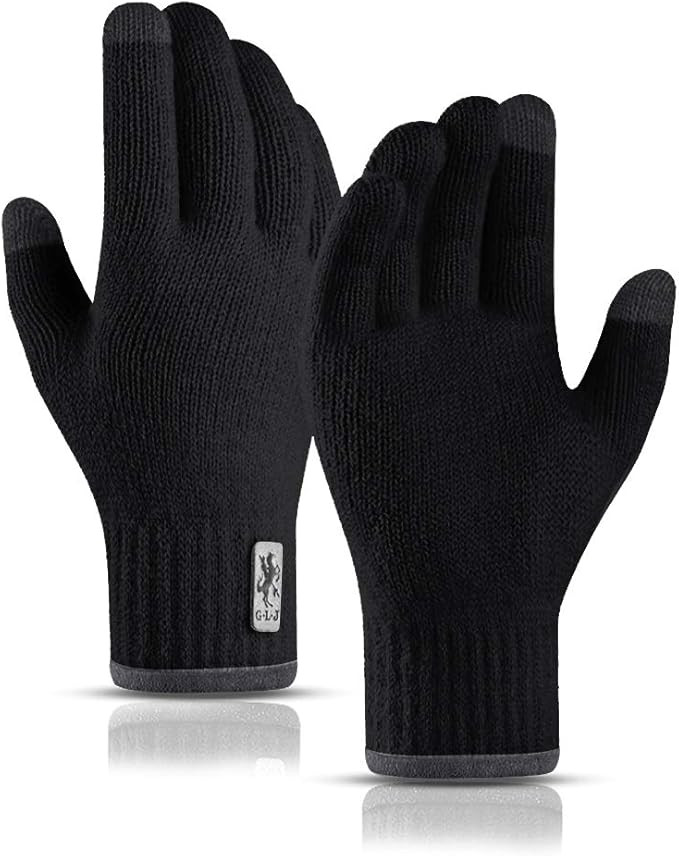 Winter Gloves Touchscreen Warm Knitted Gloves Work Outdoor Camping Hiking Running Cycling Driving... | Amazon (US)