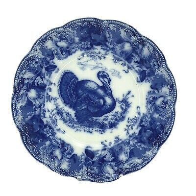 Antique Wedgwood Flow Blue Clytie Turkey Plate 9" Scallop Royal Semi Porcelain   | eBay | eBay US